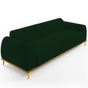 Ver imagem 1 de Sofá 03 Lugares Para Sala de Estar Kiev 230 cm D02 Veludo Verde Musgo C-303 - Lyam Decor
