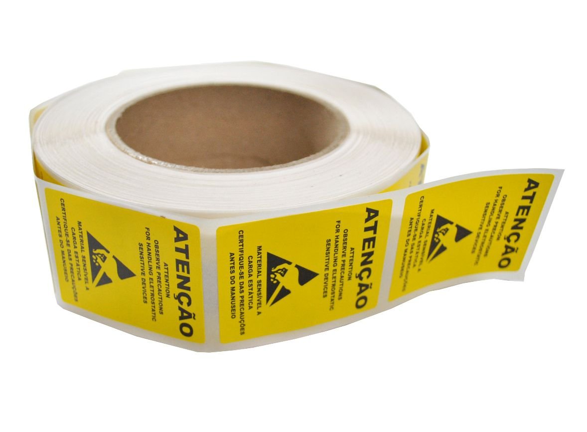 Etiqueta Lacre para Embalagens Anti-Estáticas 4X5cm (Rolo 1000 peças)