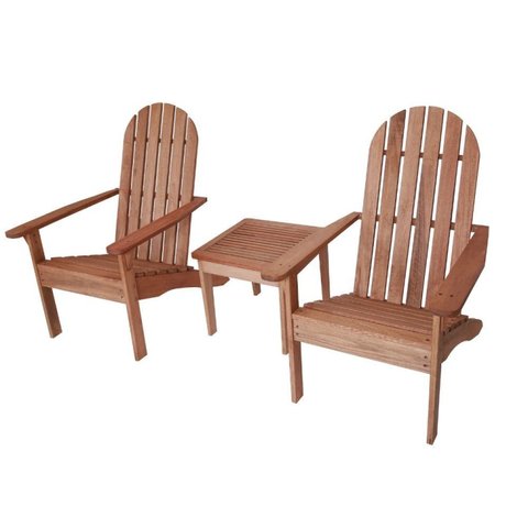 Conjunto 2 Cadeiras Andiroback sem Apoio e Mesinha de Centro Madeira Maciça