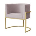 Ver imagem 2 de Kit 02 Luana Veludo Rosé Base Metálica Dourada - Vallisa Decor