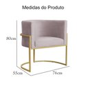 Ver imagem 5 de Kit 02 Luana Veludo Rosé Base Metálica Dourada - Vallisa Decor