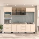 Ver imagem 1 de Cozinha Completa Amara 10 Portas 4 Gavetas com Vidro 40250785 Creme/branco - Politorno