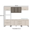 Ver imagem 4 de Cozinha Completa Amara 10 Portas 4 Gavetas com Vidro 40250785 Creme/branco - Politorno