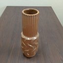Ver imagem 2 de Vaso Decorativo Enfeite Casa Cerâmica 40x14x14cm Laranja