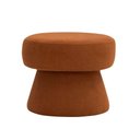 Ver imagem 1 de Puff Decorativo Redondo Liz Sala de Estar Linho Terracota - Nexta Casa