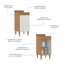 Ver imagem 6 de Armário de Cozinha Módulo Paris 1 Porta Menu Móveis Freijó/Branco