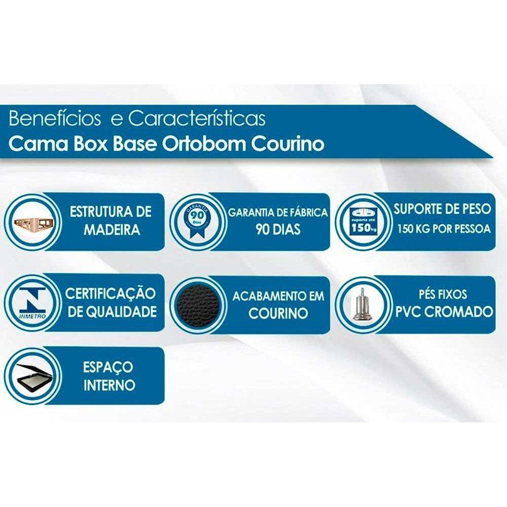 Cama Box Baú Queen Universal Courano White (158x198x35) - Ortobom - 2