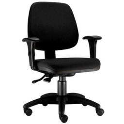 Cadeira Giratória Job Executiva Ergonômica Escritório Tecido Crepe Preto - Lyam Decor - 1