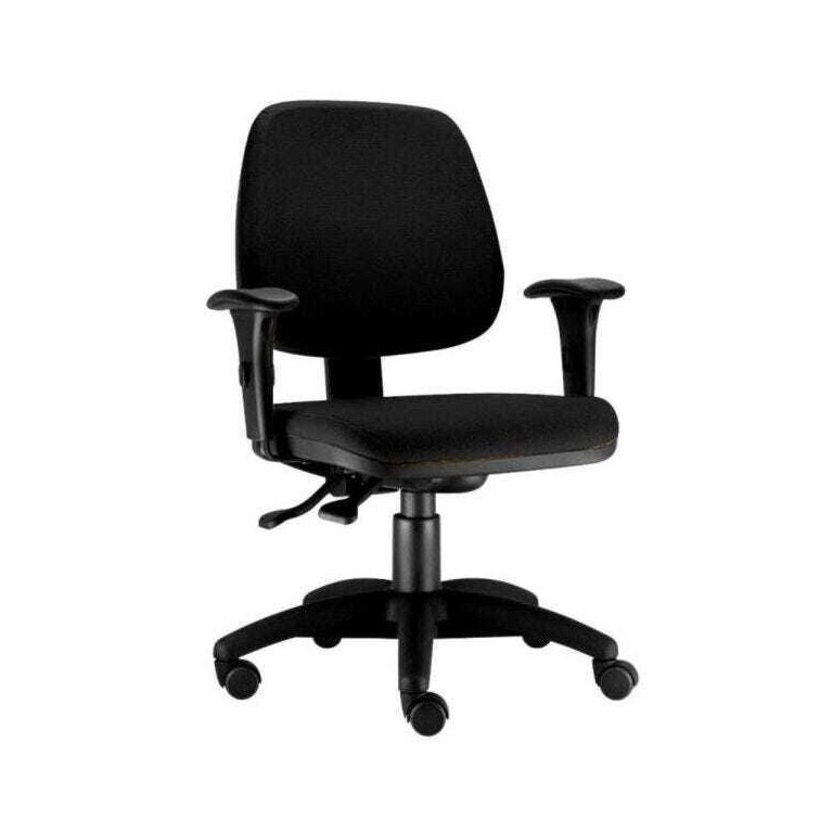 Cadeira Giratória Job Executiva Ergonômica Escritório Tecido Crepe Preto - Lyam Decor