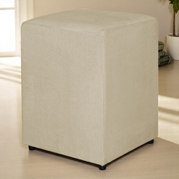 Puff Quadrado Decorativo Suede Bege - Fri Varejo - 1