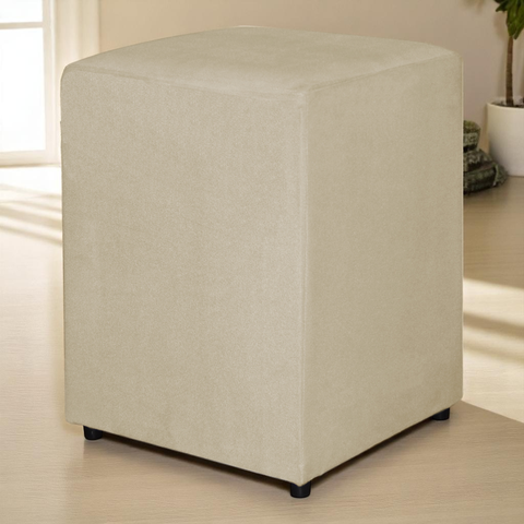 Puff Quadrado Decorativo Suede Bege - Fri Varejo