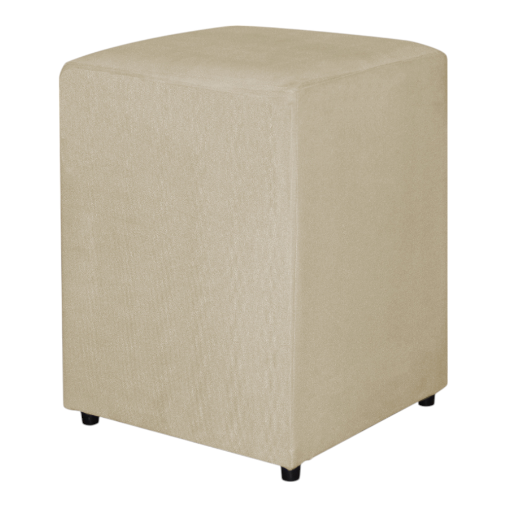 Puff Quadrado Decorativo Suede Bege - Fri Varejo - 2