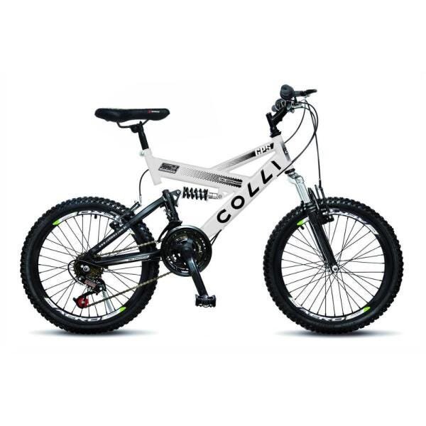 Bicicleta Colli Fulls GPS Aro 20 21 Marchas Suspensão Dupla 310 Branco - 1