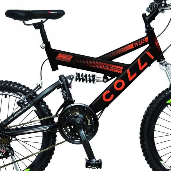 Bicicleta Colli GPS Aro-26 Com Dupla Suspensão, 36 Raias, 21 Marchas e  Freios V-Brake - Laranja