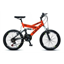 Bicicleta Colli Fulls GPS Aro 20 21 Marchas Suspensão Dupla 310 Laranja Neon - 1