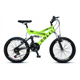 Bicicleta Colli Fulls GPS Aro 20 21 Marchas Suspensão Dupla 310 Amarelo Neon - 1 Bicicleta Colli Fulls GPS Aro 20 21 Marchas Suspensão Dupla 310 Amarelo Neon - 1