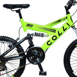 Bicicleta Colli Fulls GPS Aro 20 21 Marchas Suspensão Dupla 310 Amarelo Neon - 3 Bicicleta Colli Fulls GPS Aro 20 21 Marchas Suspensão Dupla 310 Amarelo Neon - 3