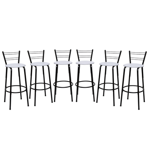 Kit 6 Banquetas para Balcão Bancada Cozinha Bistrô Ilhas Gourmet Bares Banco Flórida Preta