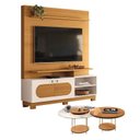 Ver imagem 1 de Estante Home Theater Axis Cinamomo Off White com Kit Mesa de Centro Sky Cinamomo - Hb Móveis