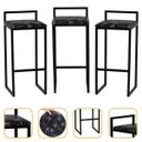 Ver imagem 1 de Kit 3 Banqueta Quadrada Preta para Balcão Ilha Cozinha Gourmet Bancada Piscina Bares Àrea de Lazer