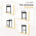 Ver imagem 5 de Kit 3 Banqueta Quadrada Preta para Balcão Ilha Cozinha Gourmet Bancada Piscina Bares Àrea de Lazer