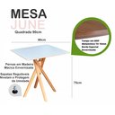 Ver imagem 3 de Mesa Quadrada de Madeira 90cm June na Cor Branca