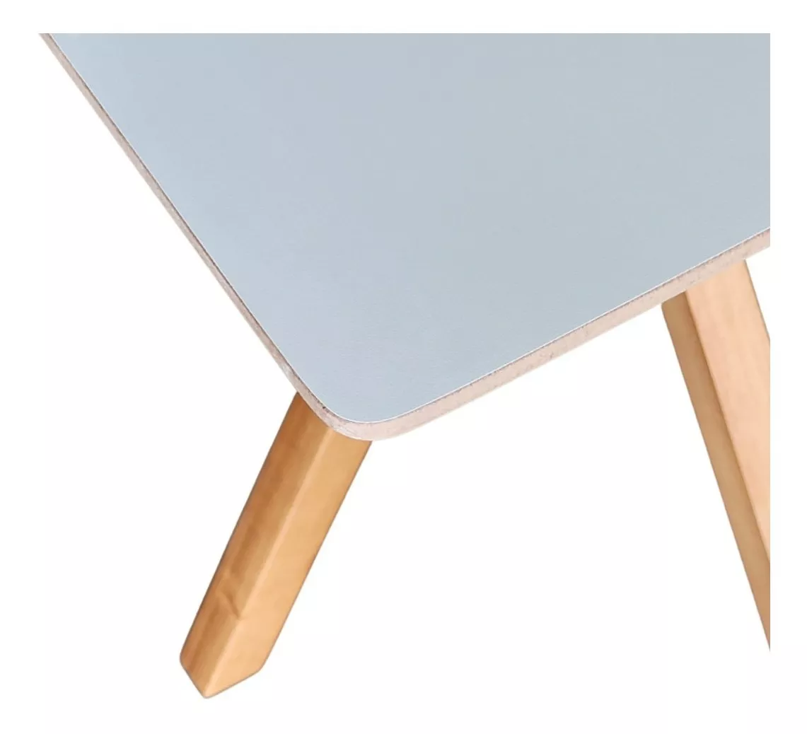 Mesa Quadrada de Madeira 90cm June na Cor Branca - 4