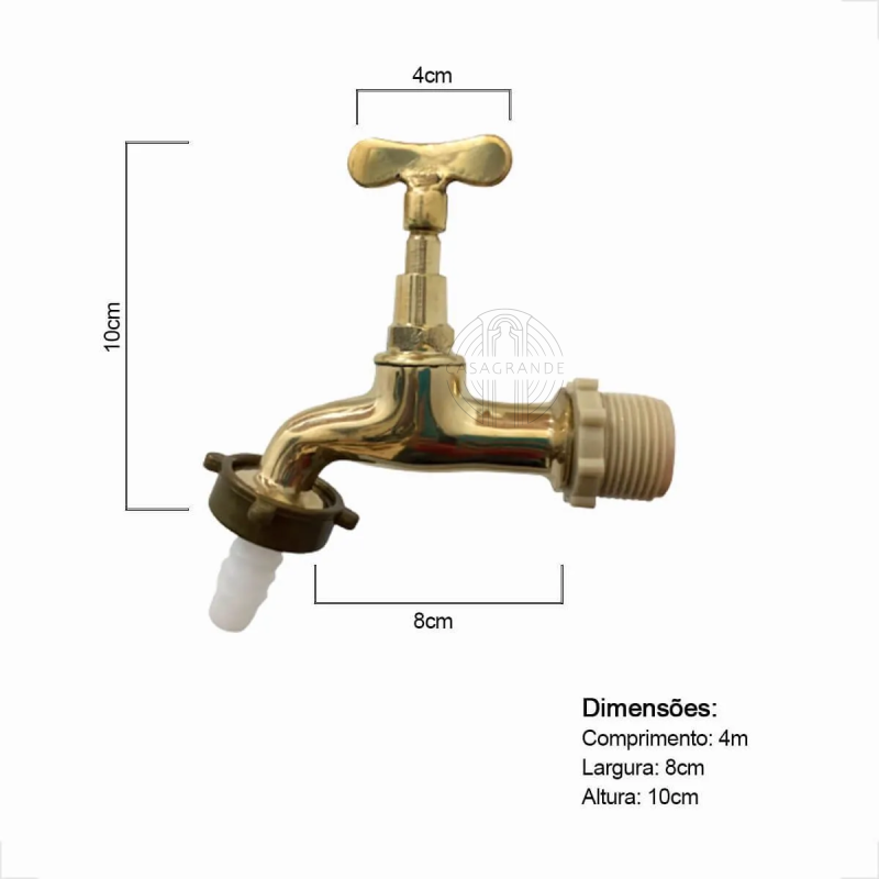 Torneira para Jardim Curta 1128 Amarela Casagrande Mundial - 5