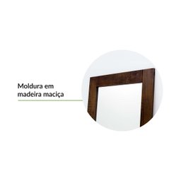 Espelho Retangular Rústico com Moldura Flower Canela 200cm X 100cm Iaza Móveis - 6