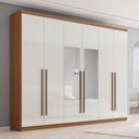 Ver imagem 1 de Guarda-Roupa Casal 6 Portas com Espelho New Jade Off White/Cinamomo