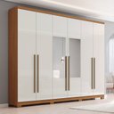 Ver mais imagens de Guarda-Roupa Casal 6 Portas com Espelho New Jade Off White/Cinamomo