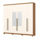 Ver imagem 2 de Guarda-Roupa Casal 6 Portas com Espelho New Jade Off White/Cinamomo