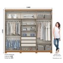 Ver imagem 3 de Guarda-Roupa Casal 6 Portas com Espelho New Jade Off White/Cinamomo