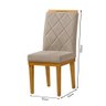 Kit 2 Cadeiras de Jantar Estofada Suede Bege Diana com Acabamento Base em Madeira Maciça - 5