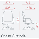Ver imagem 6 de Cadeira Giratoria Operativa Plus Size suporta até 185kg Poliéster - Plaxmetal