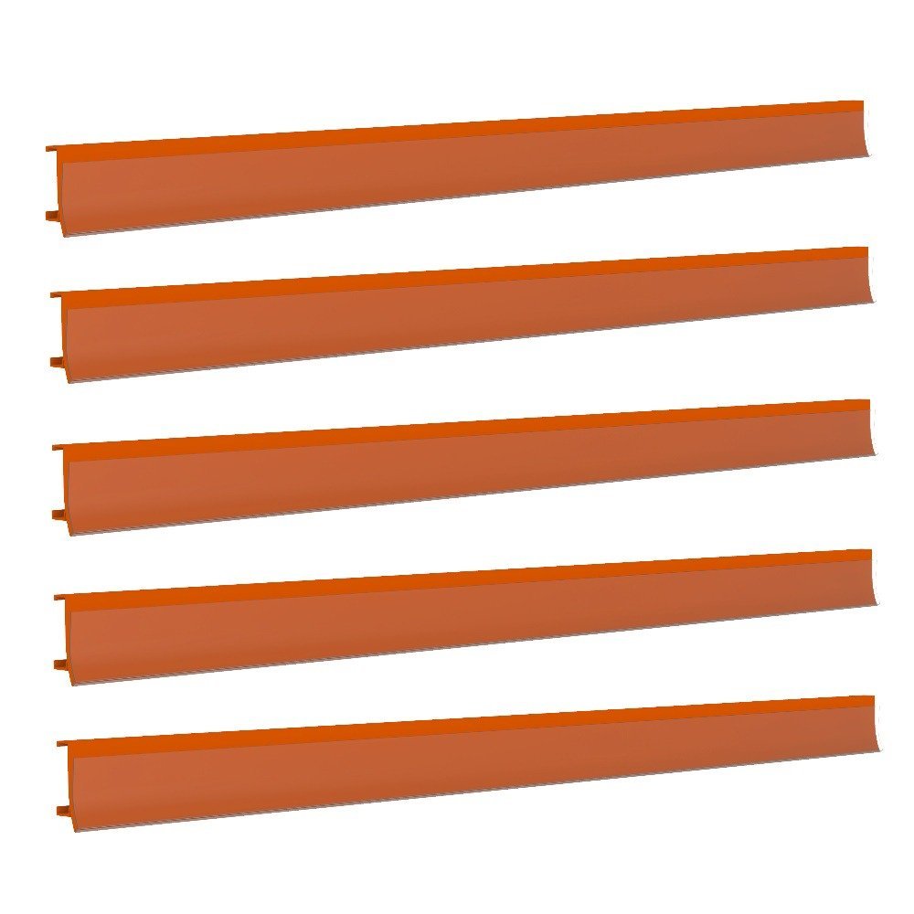 Porta Etiqueta Bandeja Gondola Fit 90 Cm Laranja Kit com 10