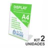 Display Acrílico Porta Folha A4 L Vertical Mesa 2 Unidades - 2