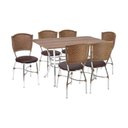 Ver imagem 2 de Conjunto Mesa de Jantar 137cm com 6 Cadeiras Multimóveis Cr50140 Nogueira/marrom