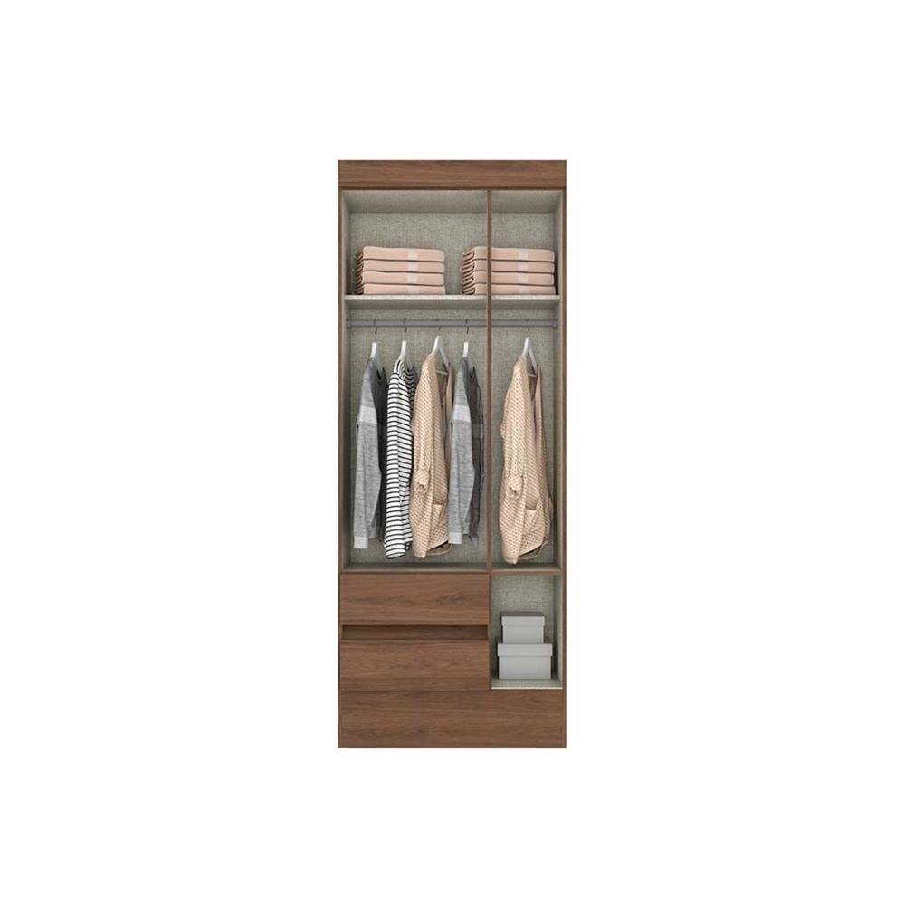 Guarda Roupa 3 Portas de Abrir e 2 Gavetas Briz Bs05 Nature/off White - Henn - 4