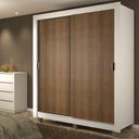Ver imagem 3 de Guarda-roupa Solteiro Madesa Dallas Plus 2 Portas de Correr 4 Gavetas com Pés - Branco/rustic
