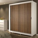 Ver imagem 1 de Guarda-roupa Solteiro Madesa Dallas Plus 2 Portas de Correr 4 Gavetas com Pés - Branco/rustic