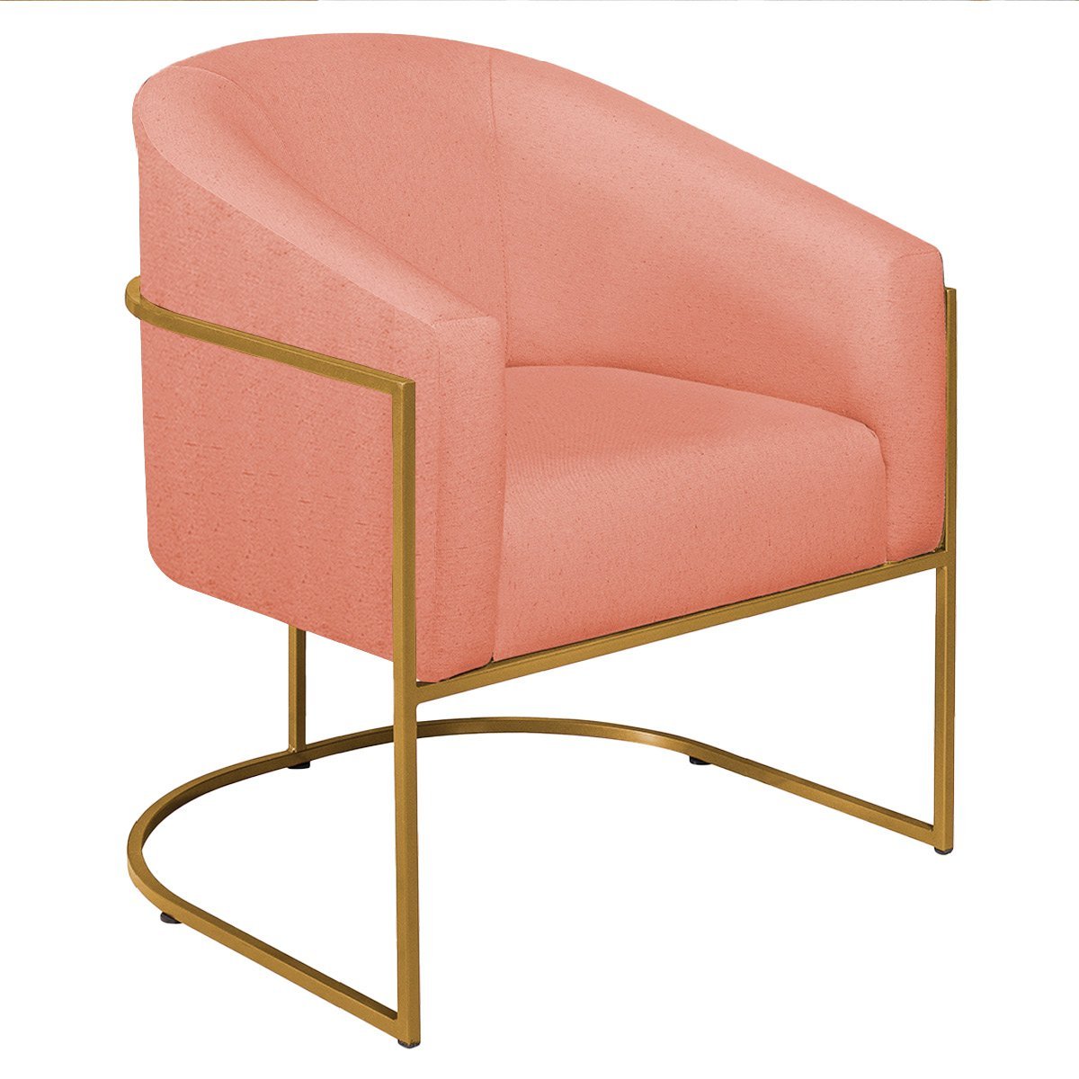 Poltrona Decorativa Sala de Estar Recepção Luiza Base de Ferro Dourado Suede - ADJ Decor POLTRONAS P - 6