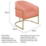 Poltrona Decorativa Sala de Estar Recepção Luiza Base de Ferro Dourado Suede - ADJ Decor POLTRONAS P - 3