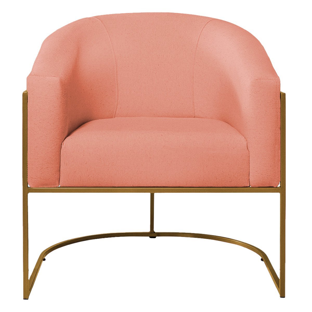 Poltrona Decorativa Sala de Estar Recepção Luiza Base de Ferro Dourado Suede - ADJ Decor POLTRONAS P - 2