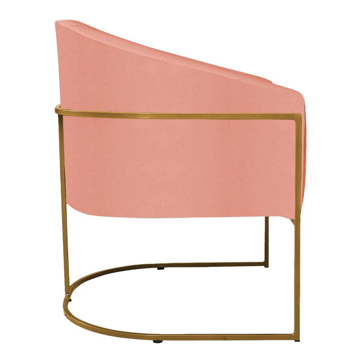 Poltrona Decorativa Sala de Estar Recepção Luiza Base de Ferro Dourado Suede - ADJ Decor POLTRONAS P - 5