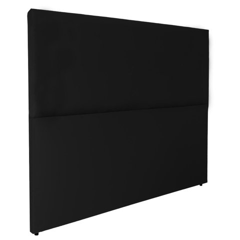 Cabeceira de Cama Estofada Sevilha Essencial Clean Corino Rbl:casal Tradicional/preto