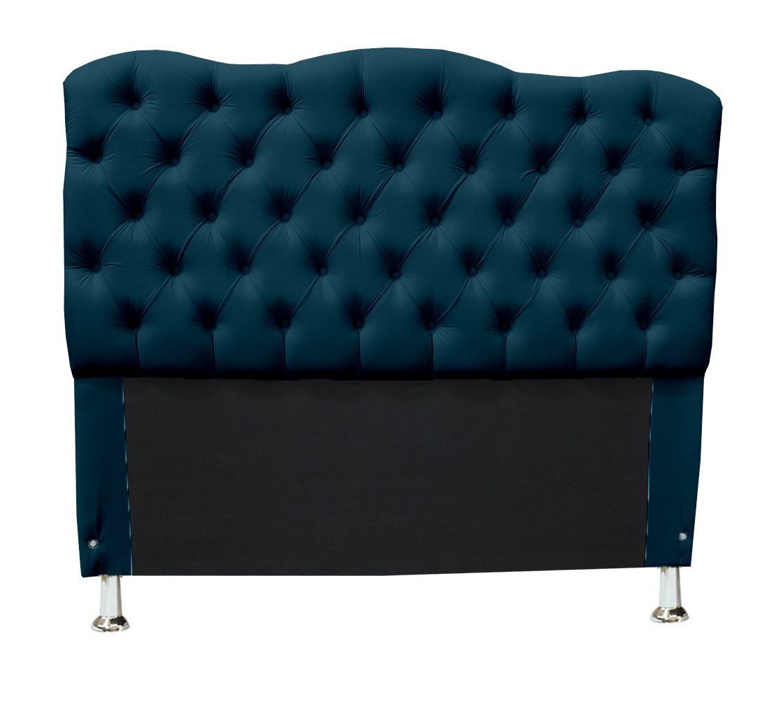 Cabeceira Super King para Cama Box Casal Agnes - Suede - Sv Decor:azul Marinho - 1