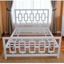 Ver imagem 2 de Cama Casal Robusta Aço Ferro Tamanho Padrão 138cmx188cm Cor Branco Estilo Industrial Ca-01