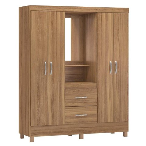 Guarda Roupa Capelinha 4 Portas 2 Gavetas Lord D02 Amendola Touch - Mpozenato