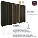 Ver imagem 3 de Guarda Roupa 6 Portas LED Absolut Reflecta Grafite - Gelius